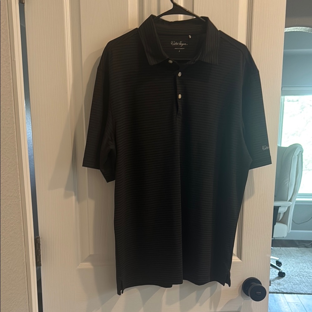 Walter Hagan Black Strip Polo Shirt